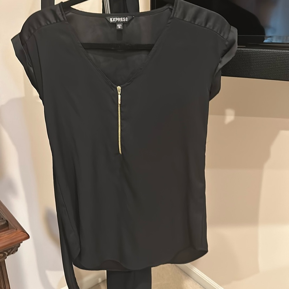 Black Shirt with Black front half zip